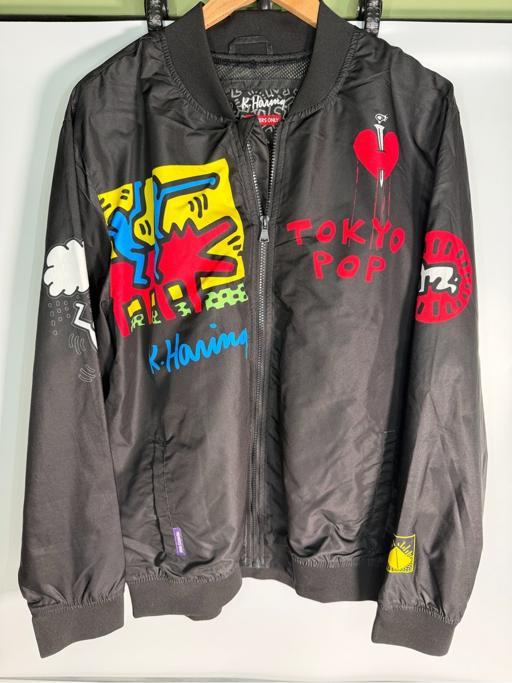 Members Only x Keith Haring Tokyo Pop Windbreaker Jacket Men's M